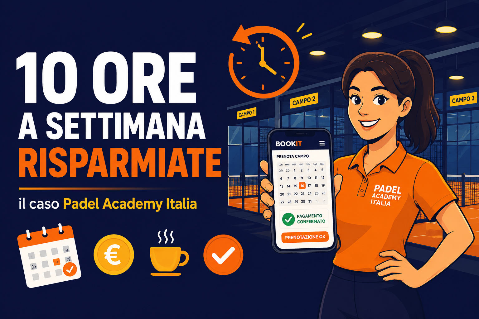 Gestionale club padel indoor usato dallo staff di Padel Academy Italia da smartphone