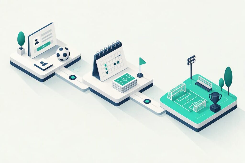 Illustrazione astratta dell'organizzazione di un torneo