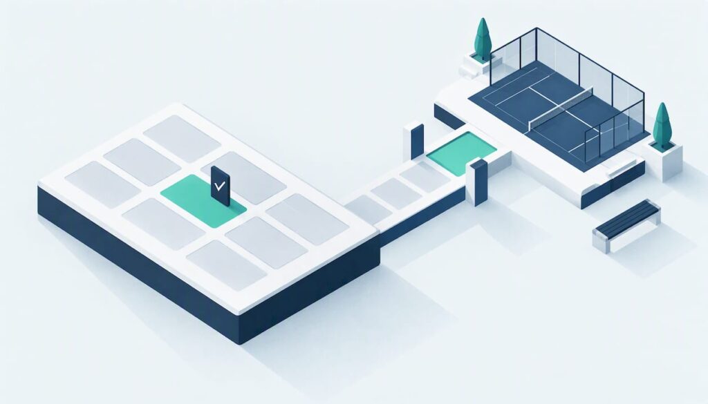 Illustrazione isometrica di una fascia oraria per prenotazioni sportive