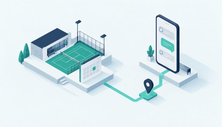 Illustrazione geometrica della connessione tra prenotazioni e messaggi